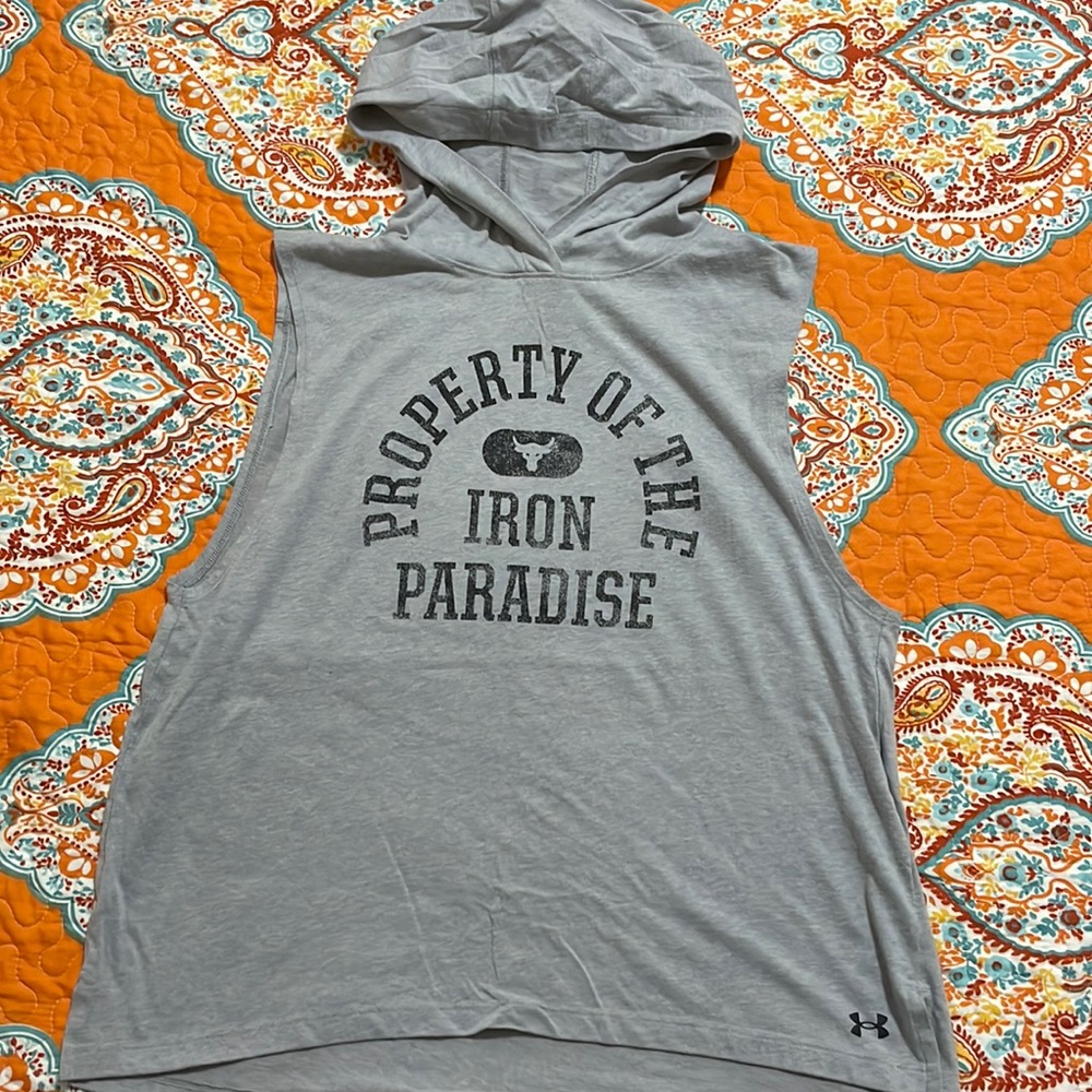 Under Armour x Iron Paradise X The Rock Hooded Tank EUC